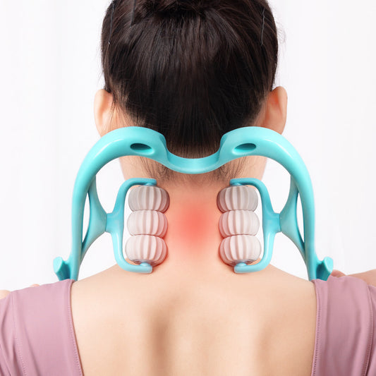 Multifunctional Manual Six-wheel Neck Massager Massage Relieve Roller Tool