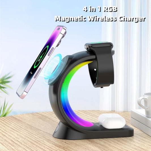 4 In 1 Magnetic Wireless Charger Light Charging Station